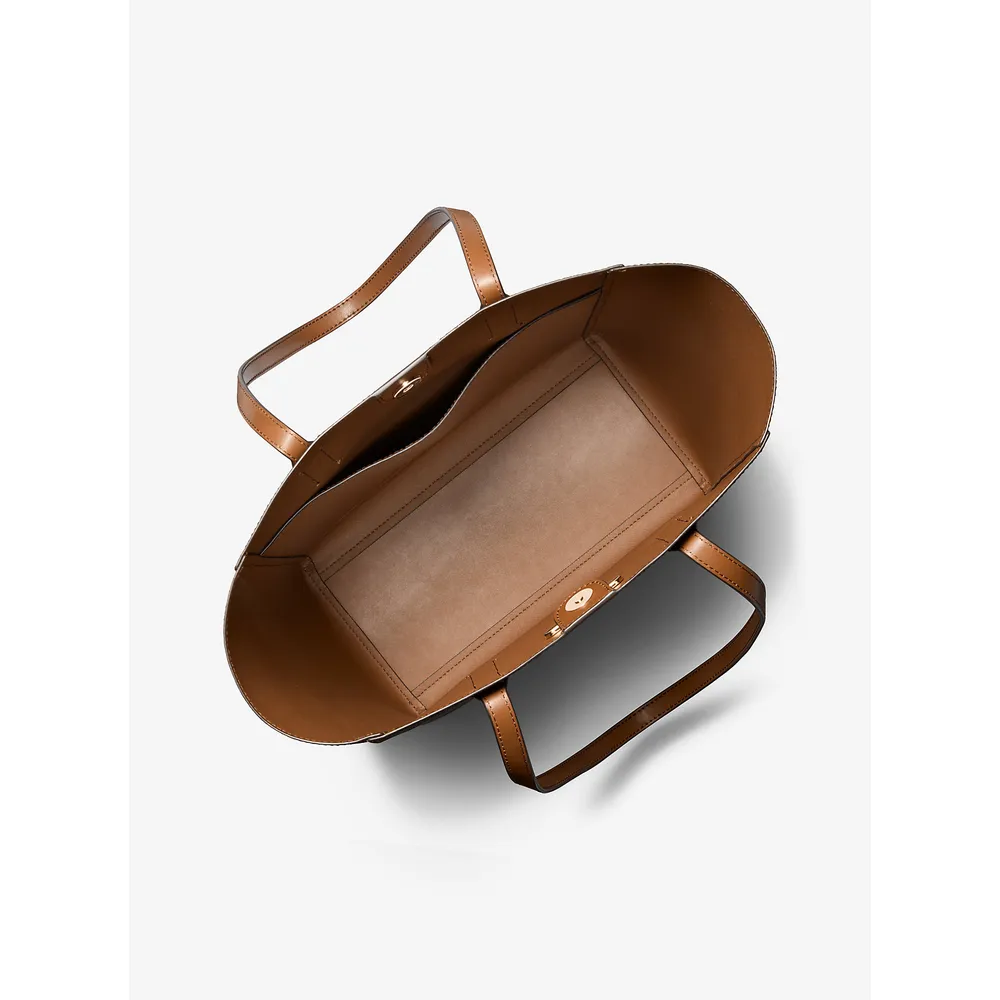 mk785308050_1_webp.webp Michael Kors Bolso tote grande Vincent de la firma y tarjetero | Marrón