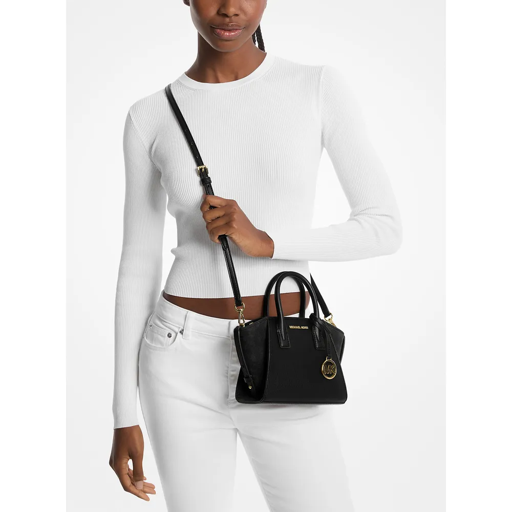 Michael Kors Bolso bandolera extra pequeño Avril de piel y ante | Negro