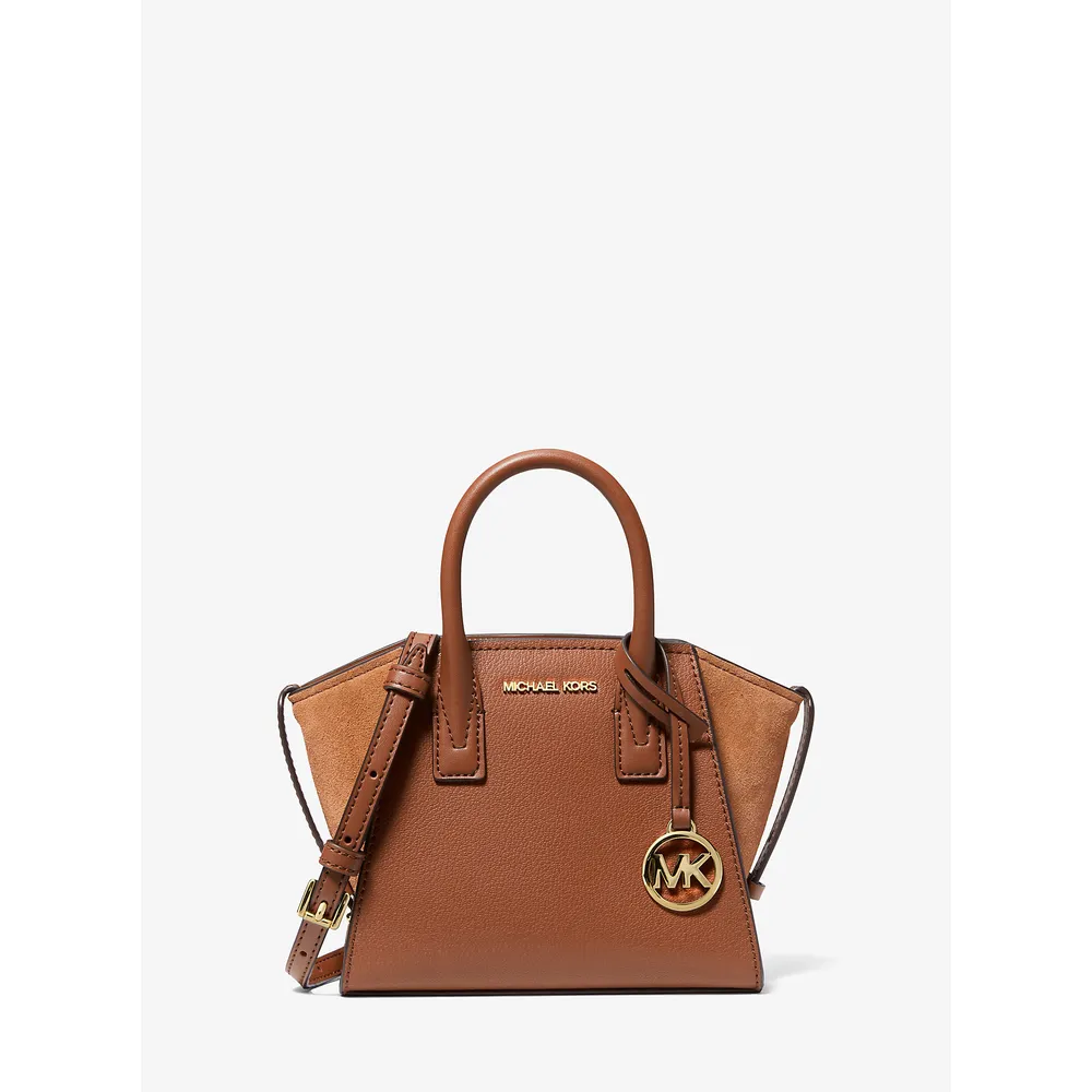 Michael Kors Bolso bandolera extra pequeño Avril de piel y ante | Luggage