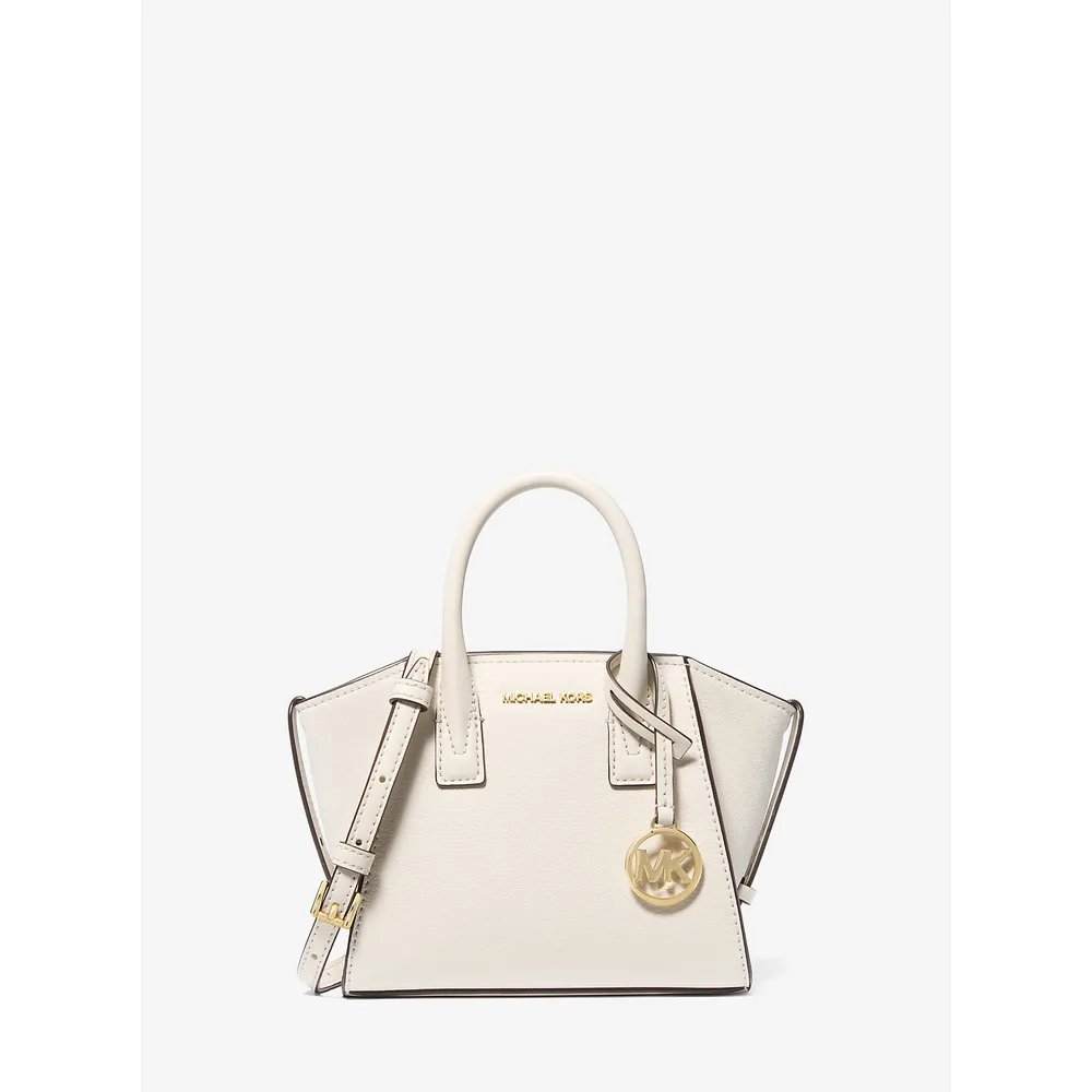 Michael Kors Bolso bandolera extra pequeño Avril de piel y ante | Lt Cream