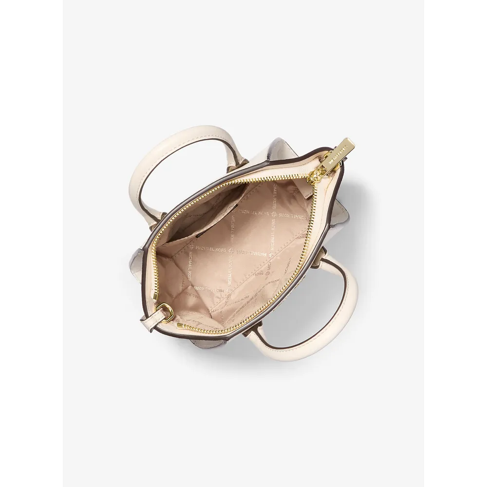 Michael Kors Bolso bandolera extra pequeño Avril de piel y ante | Lt Cream