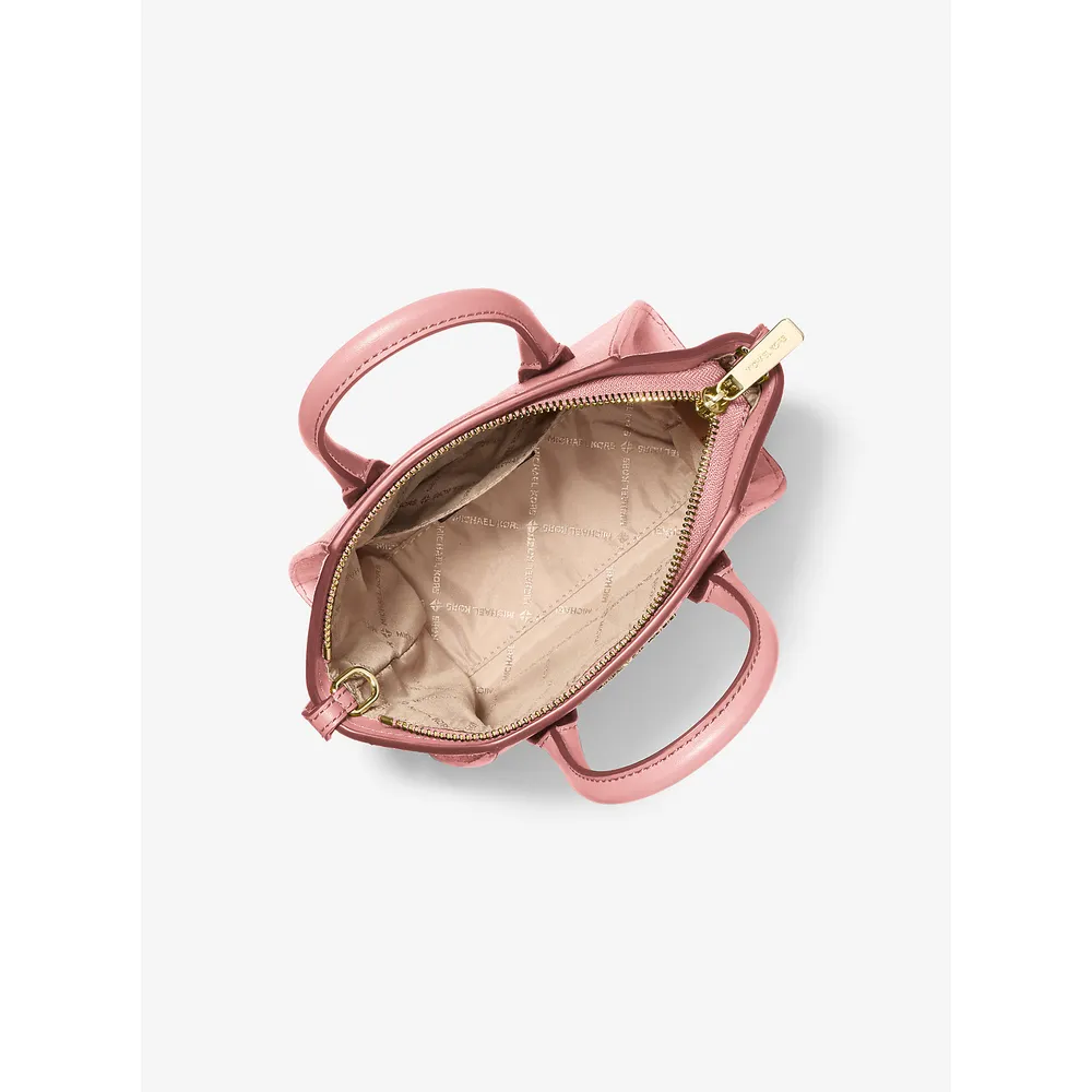 Michael Kors Bolso bandolera extra pequeño Avril de piel y ante | Powder Blush