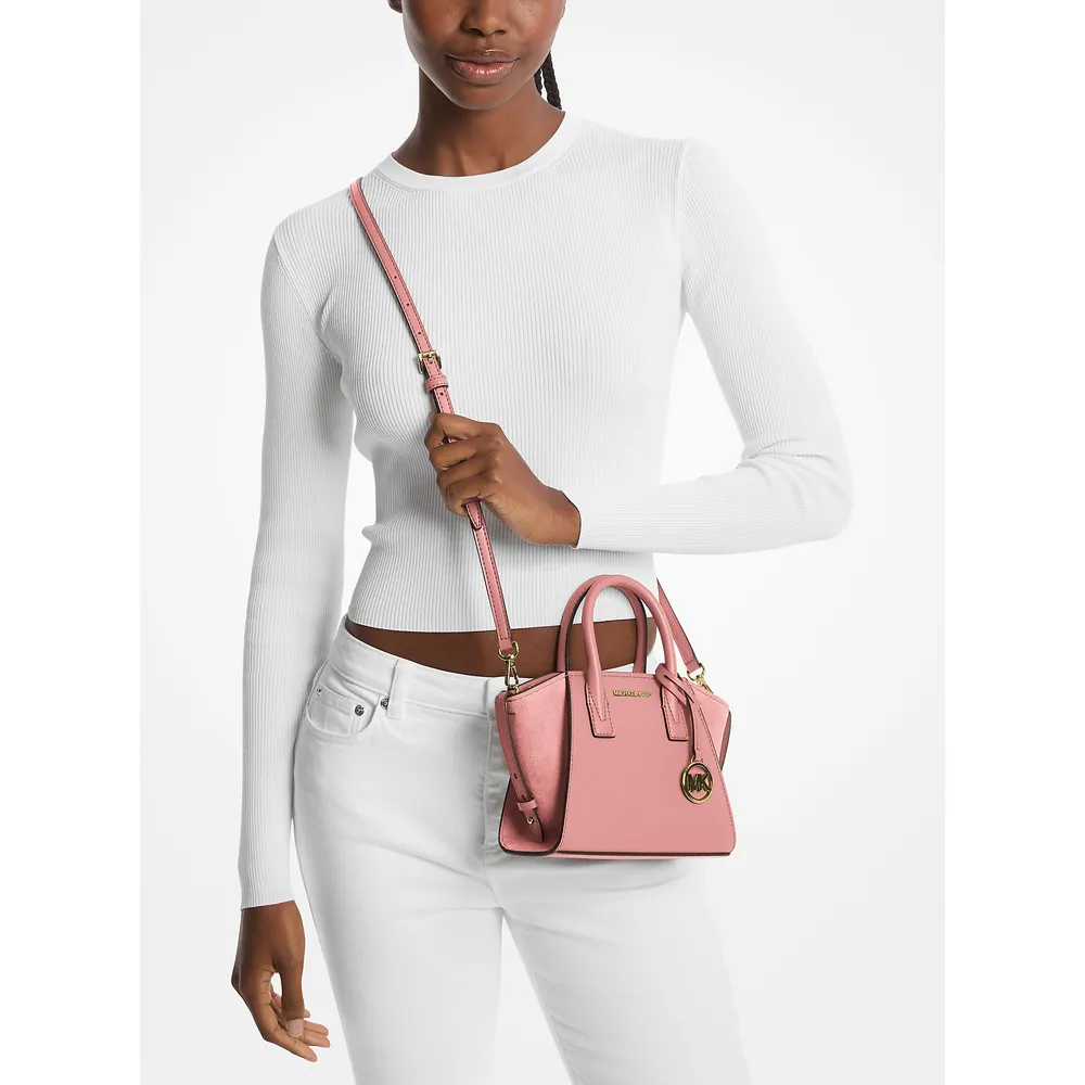 Michael Kors Bolso bandolera extra pequeño Avril de piel y ante | Powder Blush