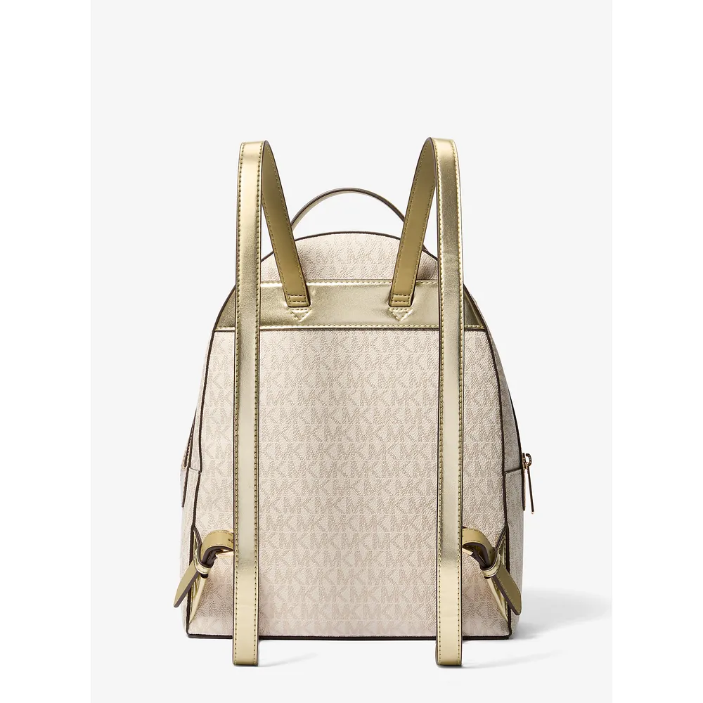 Michael Kors Mochila mediana Sheila de la firma en dos tonos | Oro pálido
