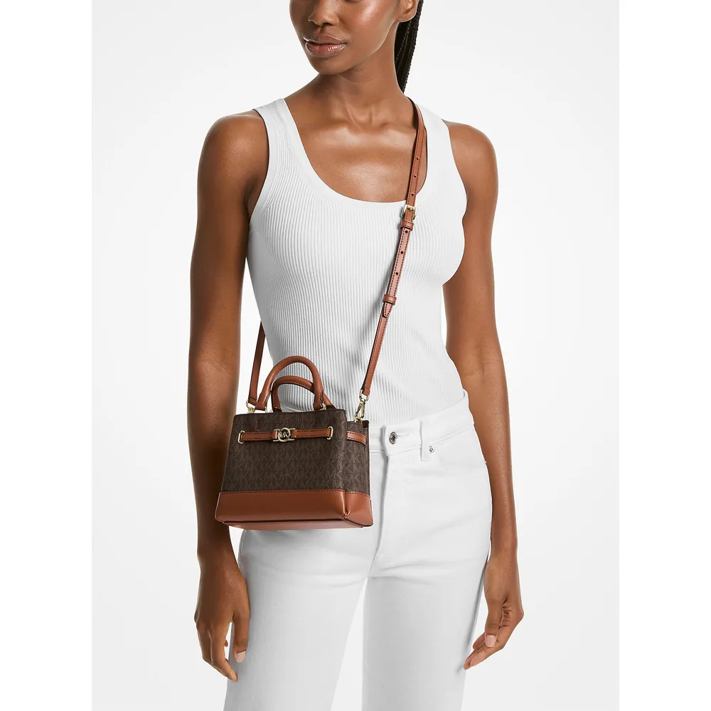 mk785308206_2_webp.webp Michael Kors Bolso satchel Reed con el logotipo de la firma | Marrón