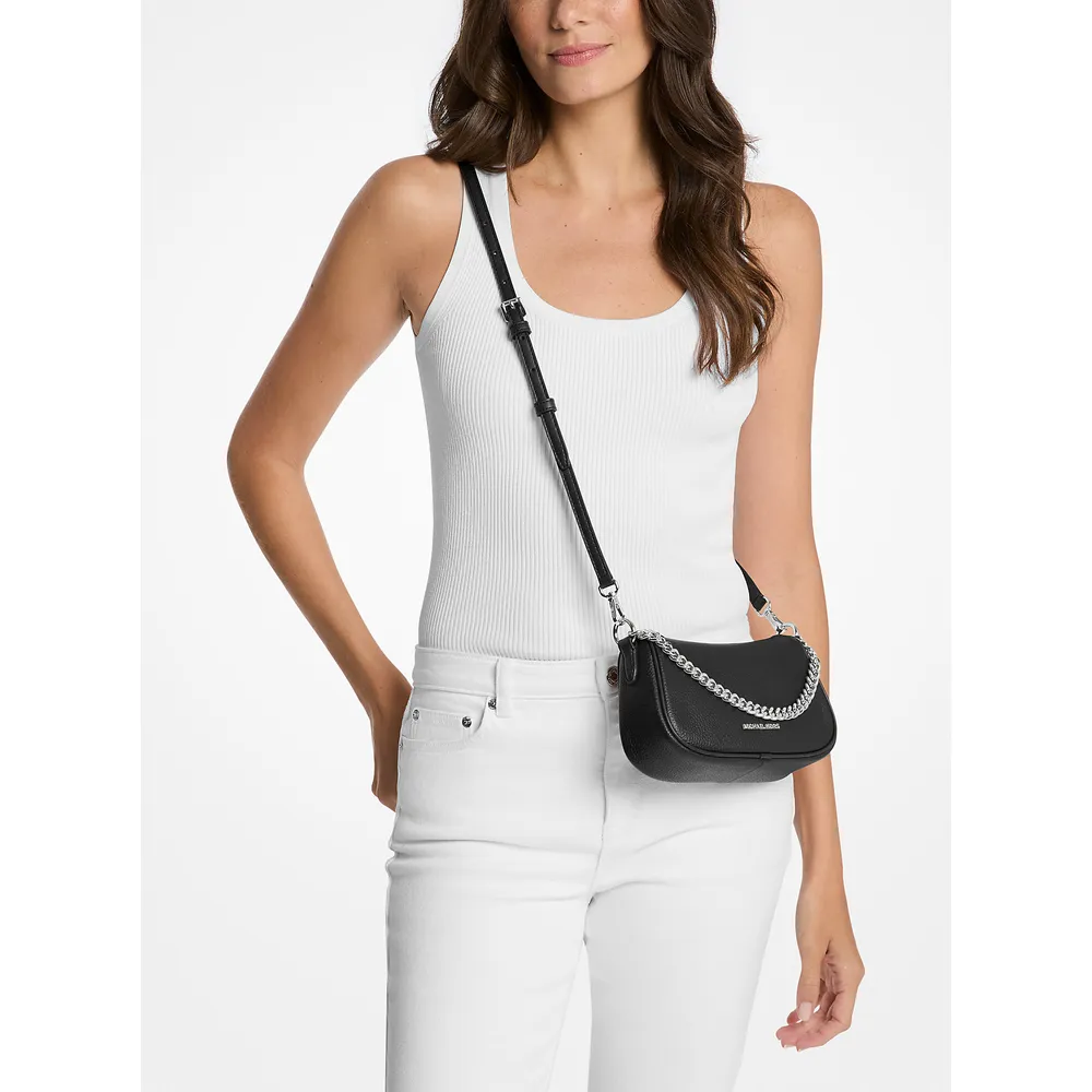 Michael Kors Bolso bandolera pequeño Carmela de piel granulada | Negro