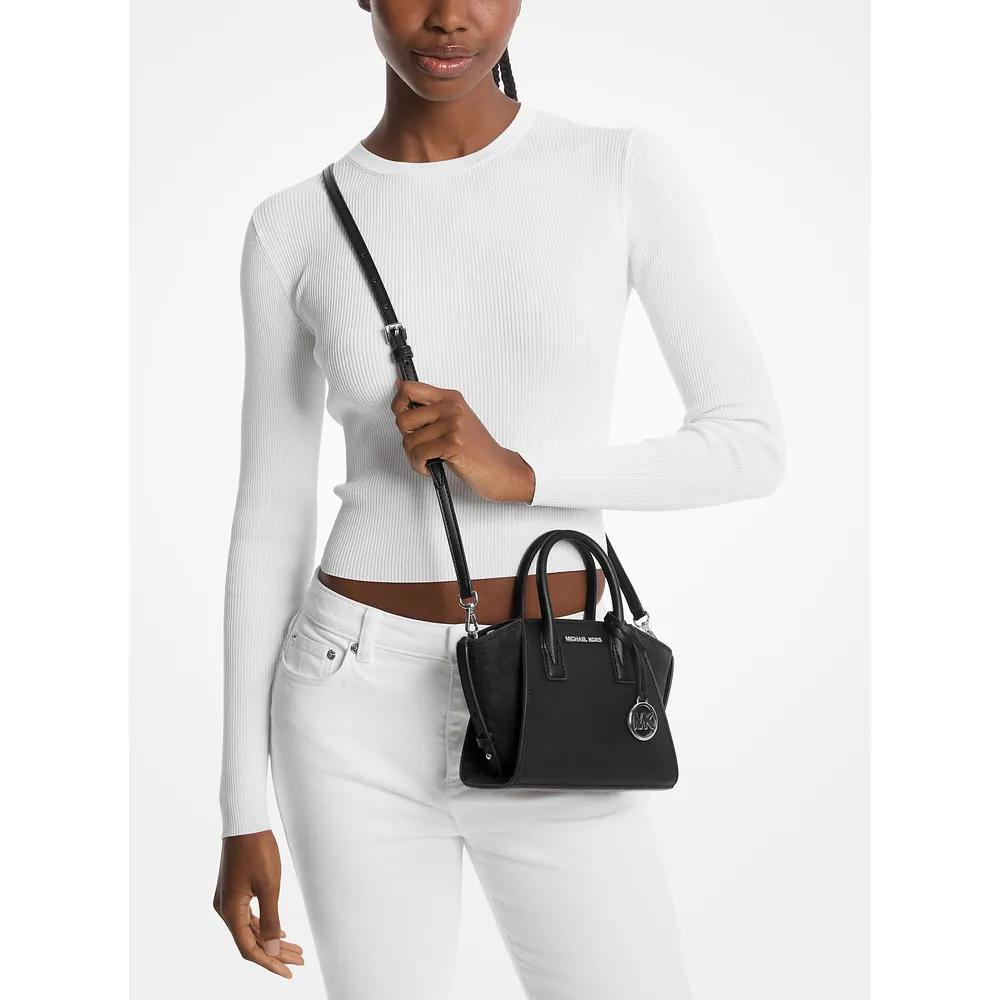 Michael Kors Bolso de cuero extra pequeño Avril | Negro