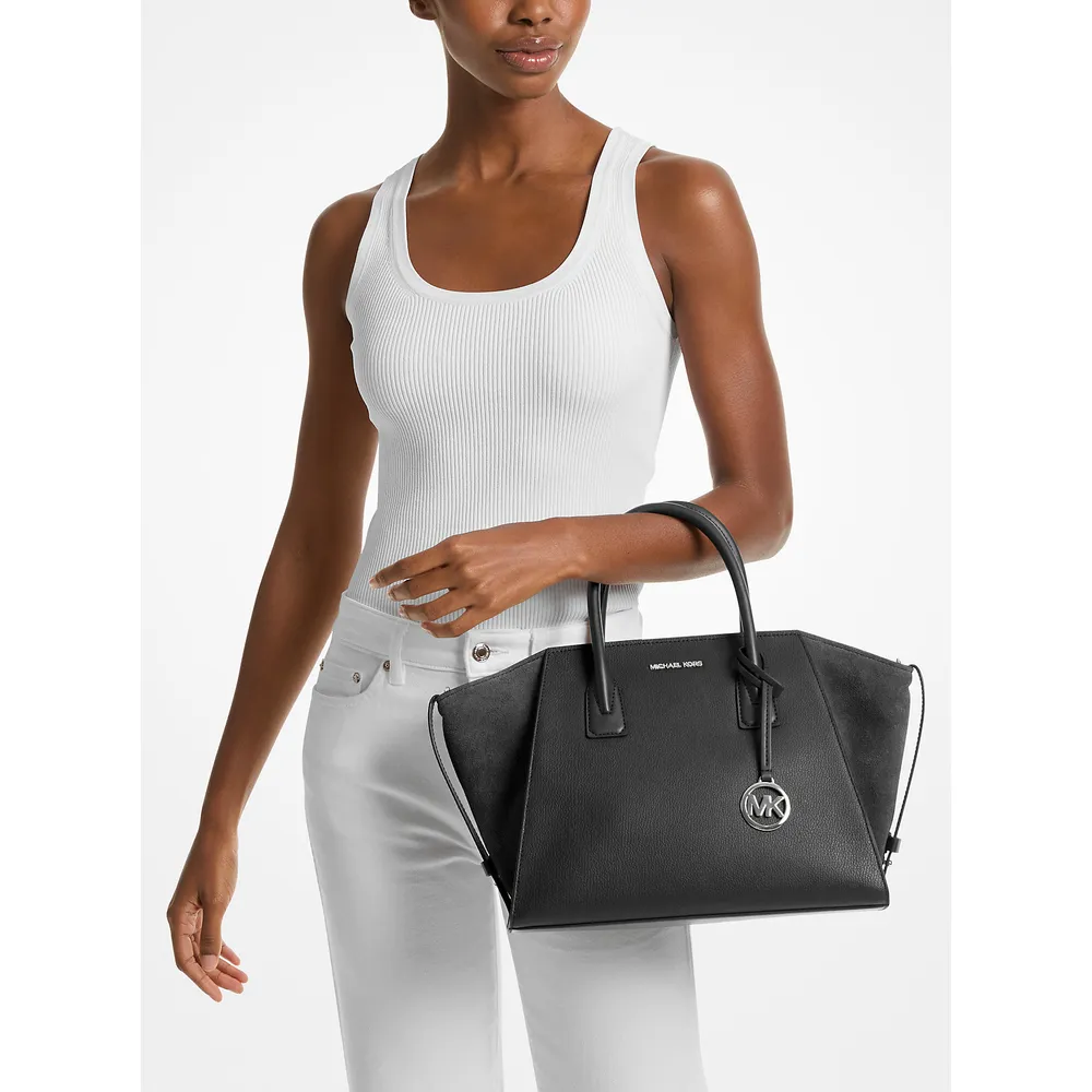 mk785308534_3_webp.webp Michael Kors Bolso grande Avril de piel y ante | Negro
