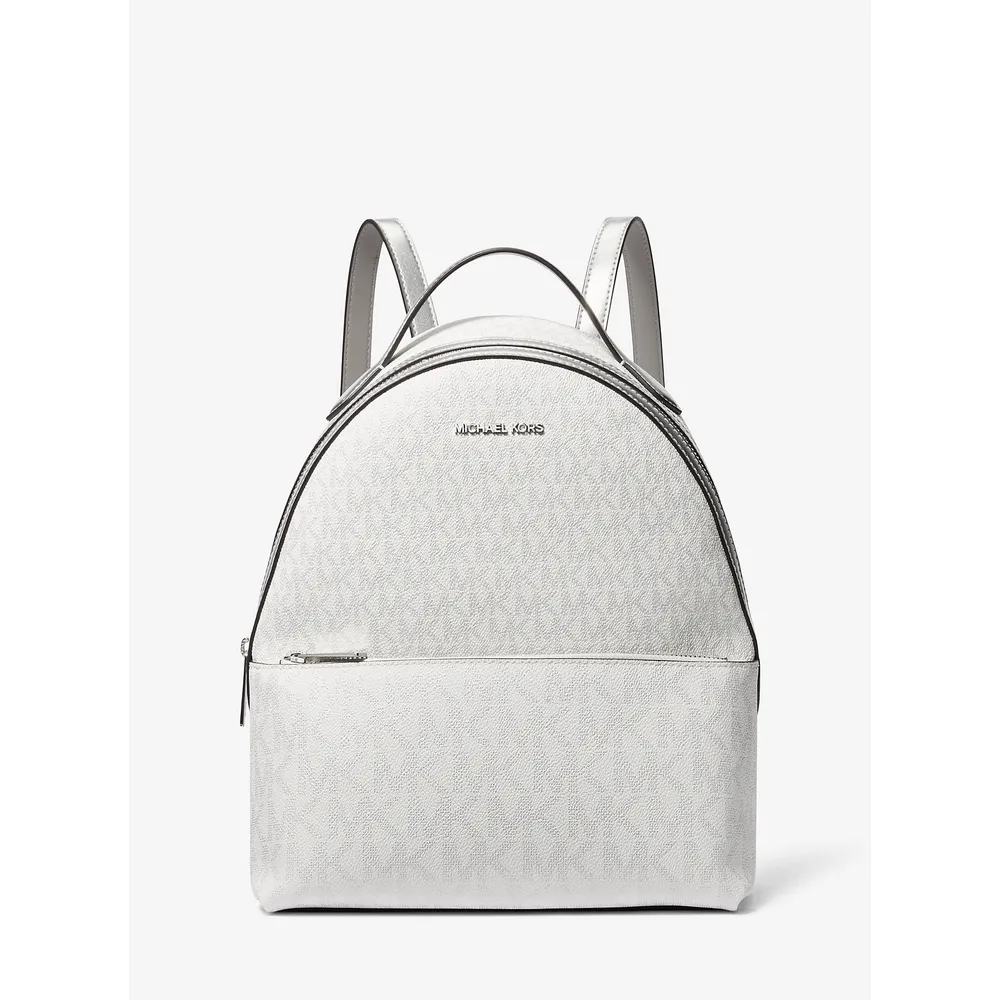 mk785308559_0_webp.webp Michael Kors Mochila mediana con logotipo de Sheila | Plata