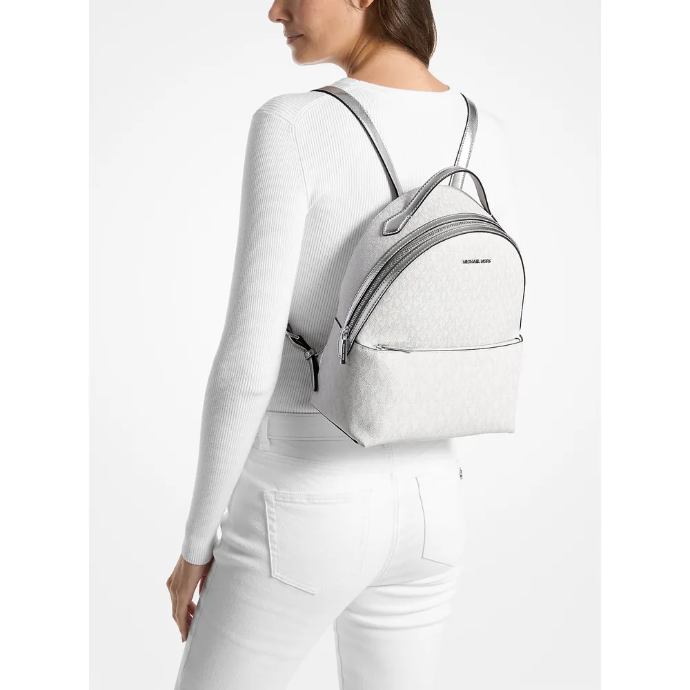 mk785308559_3_webp.webp Michael Kors Mochila mediana con logotipo de Sheila | Plata