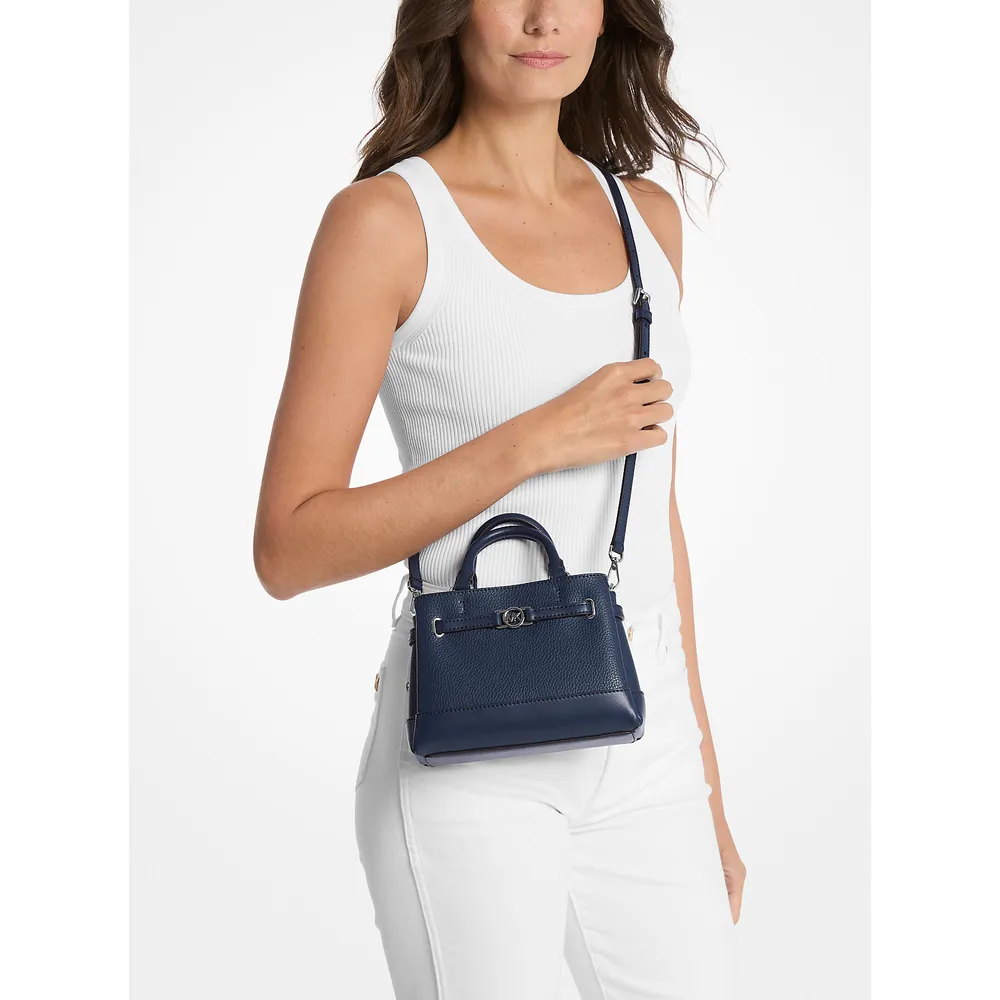 Michael Kors Bolso bandolera Reed extra pequeño de piel granulada | Navy