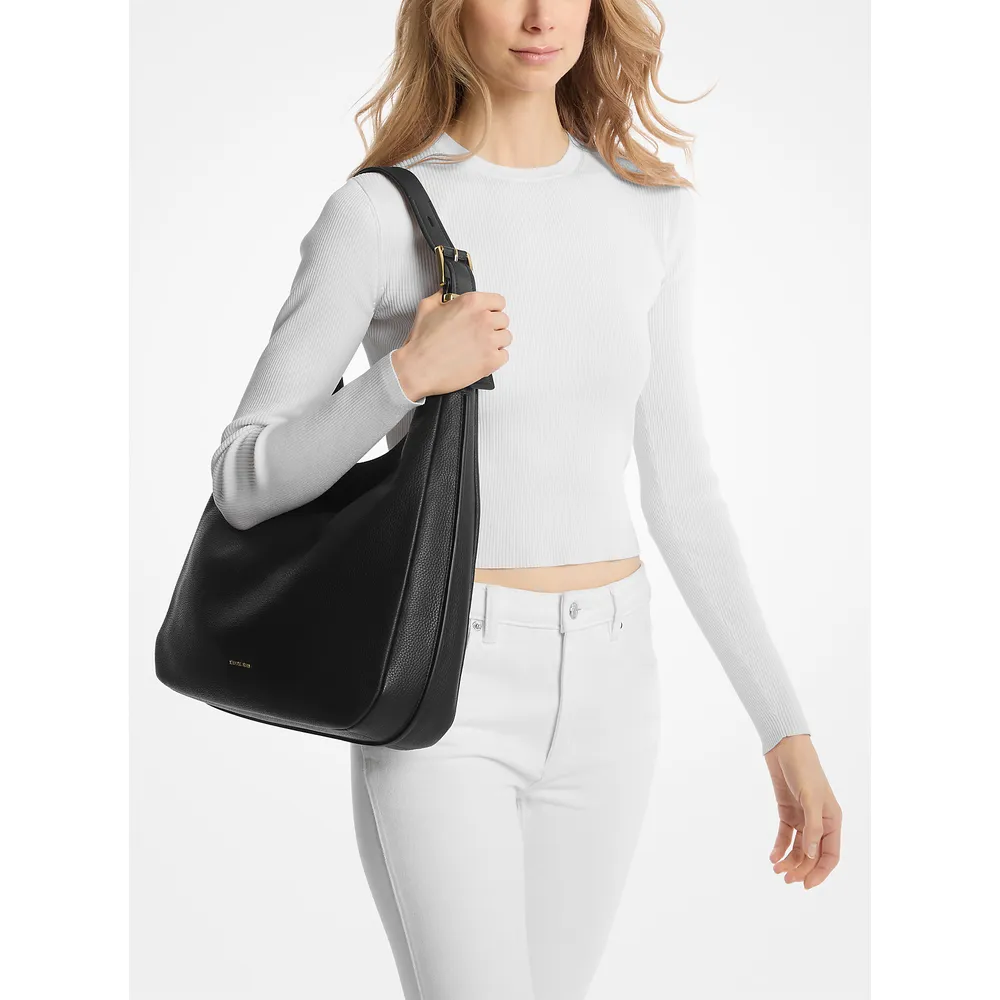Michael Kors Bolso de hombro tipo hobo de piel granulada de Nolita | Negro