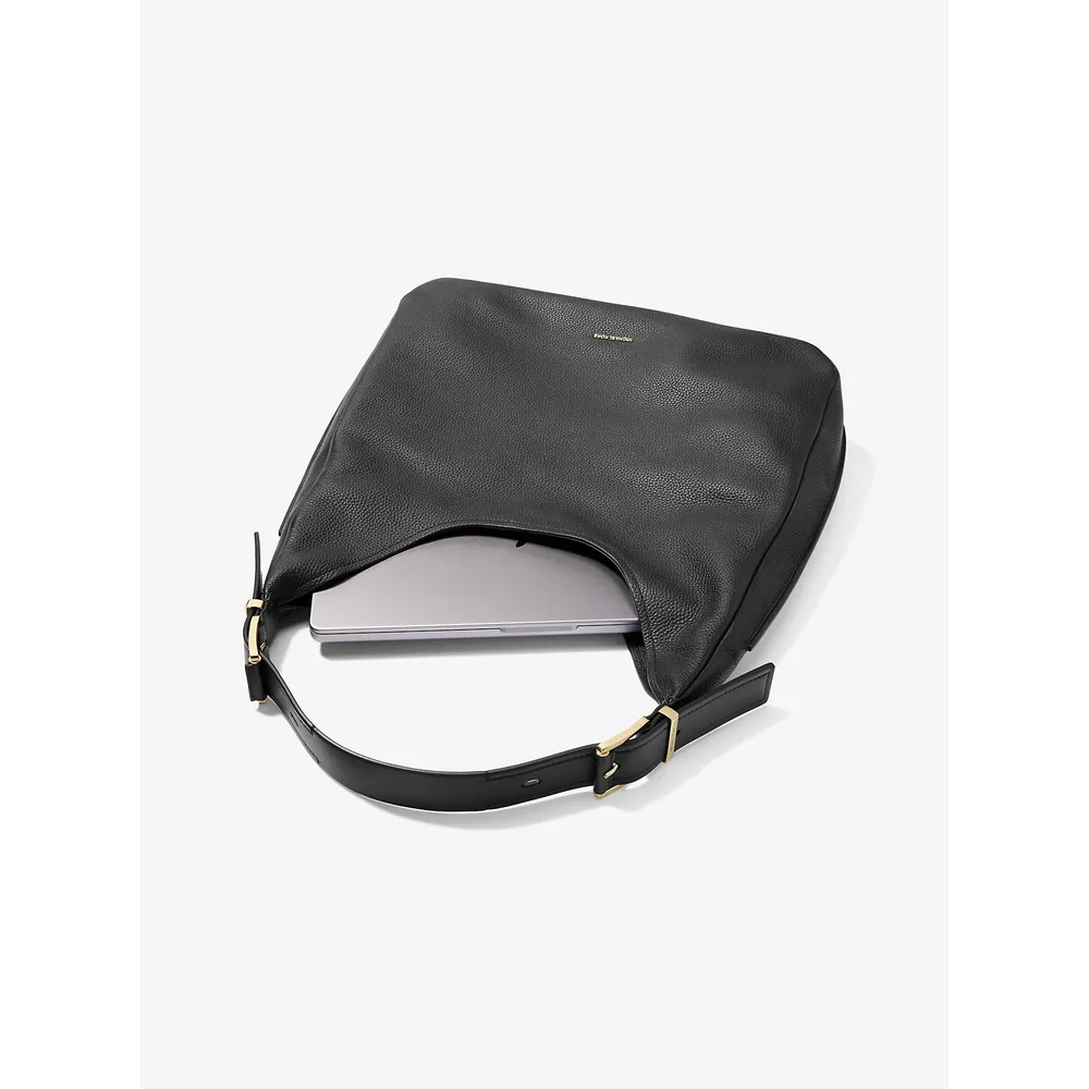 Michael Kors Bolso de hombro tipo hobo de piel granulada de Nolita | Negro