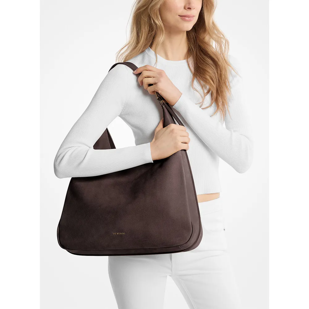 Michael Kors Bolso de hombro grande de nobuk Nolita | Chocolate