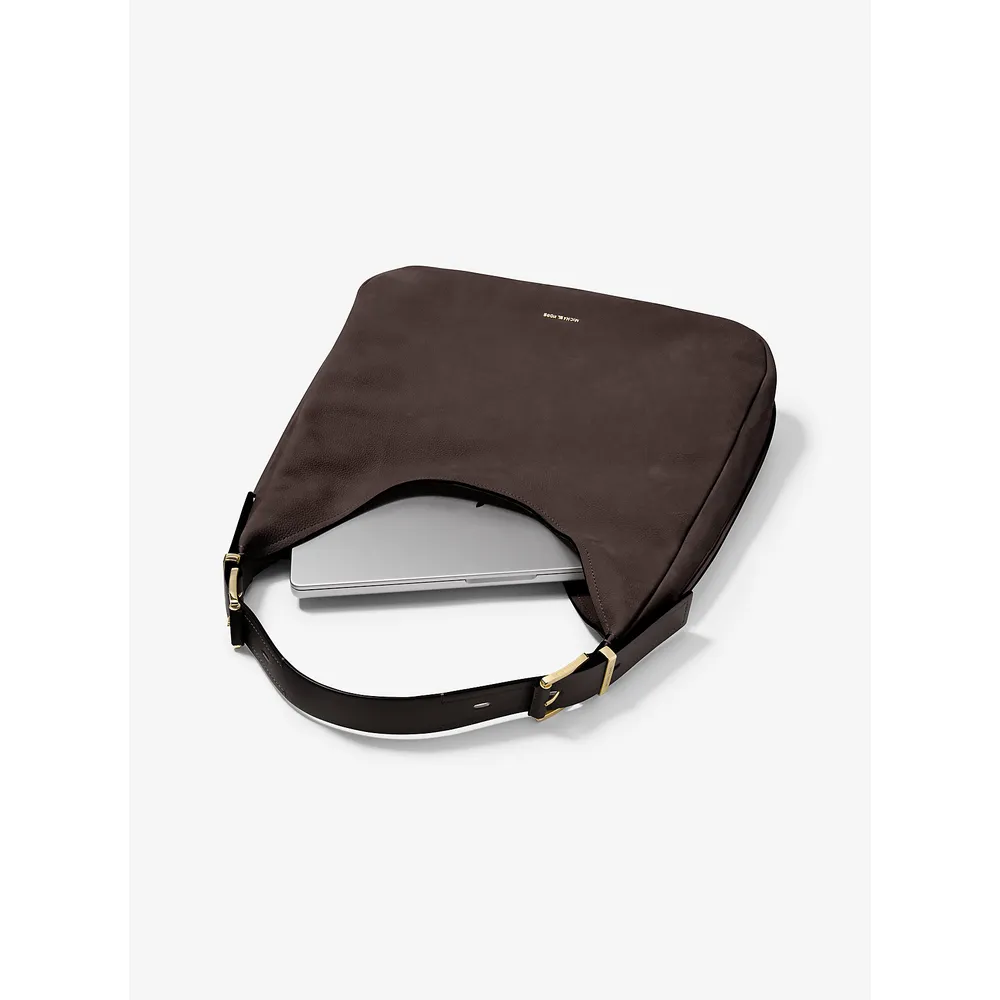 Michael Kors Bolso de hombro grande de nobuk Nolita | Chocolate