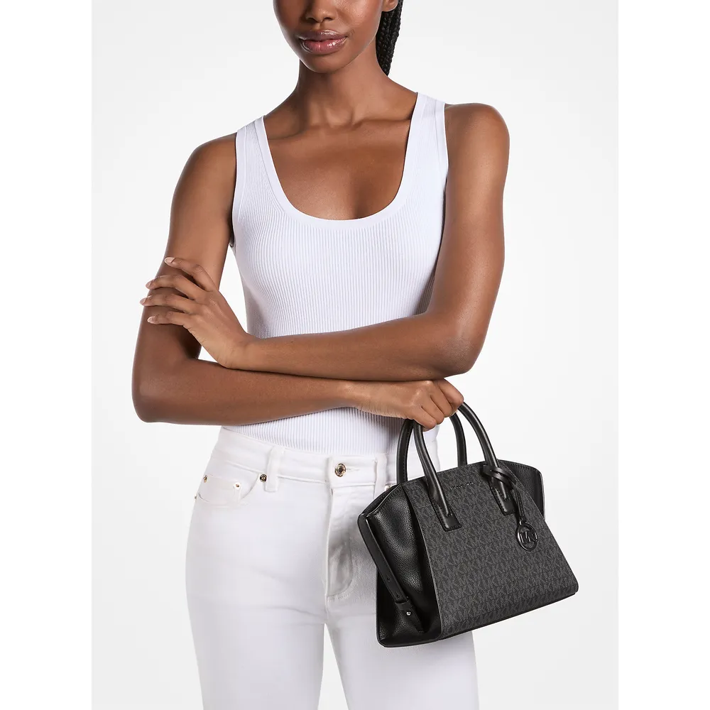 Michael Kors Bolso pequeño con el logotipo de la firma Avril | Negro