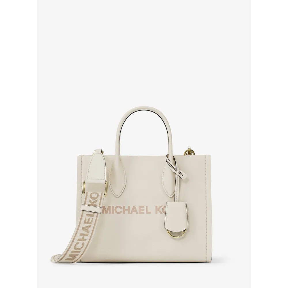 mk785328051_0_webp.webp Michael Kors Bolso bandolera convertible Mirella de piel granulada | Lt Cream