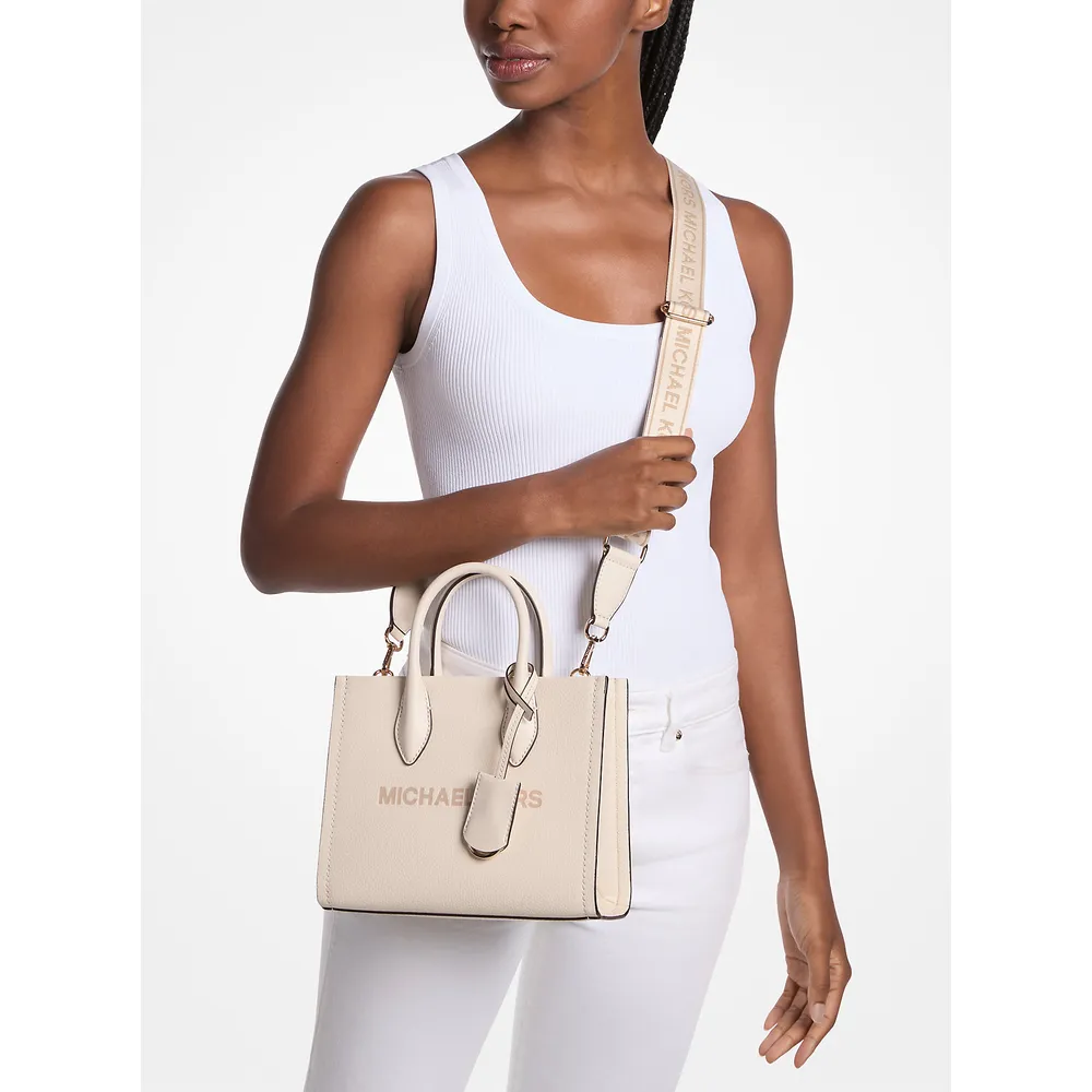 mk785328051_3_webp.webp Michael Kors Bolso bandolera convertible Mirella de piel granulada | Lt Cream