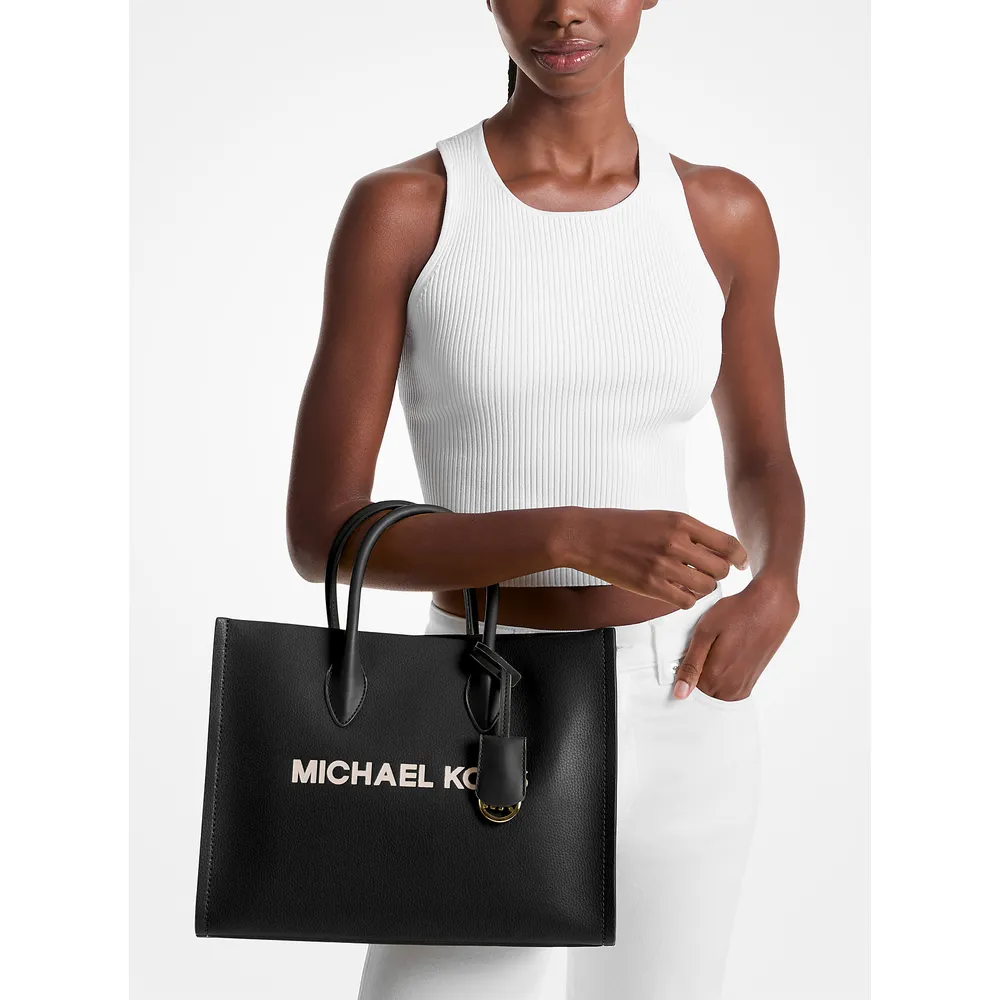 Michael Kors Bolso tote mediano Mirella de piel granulada | Negro