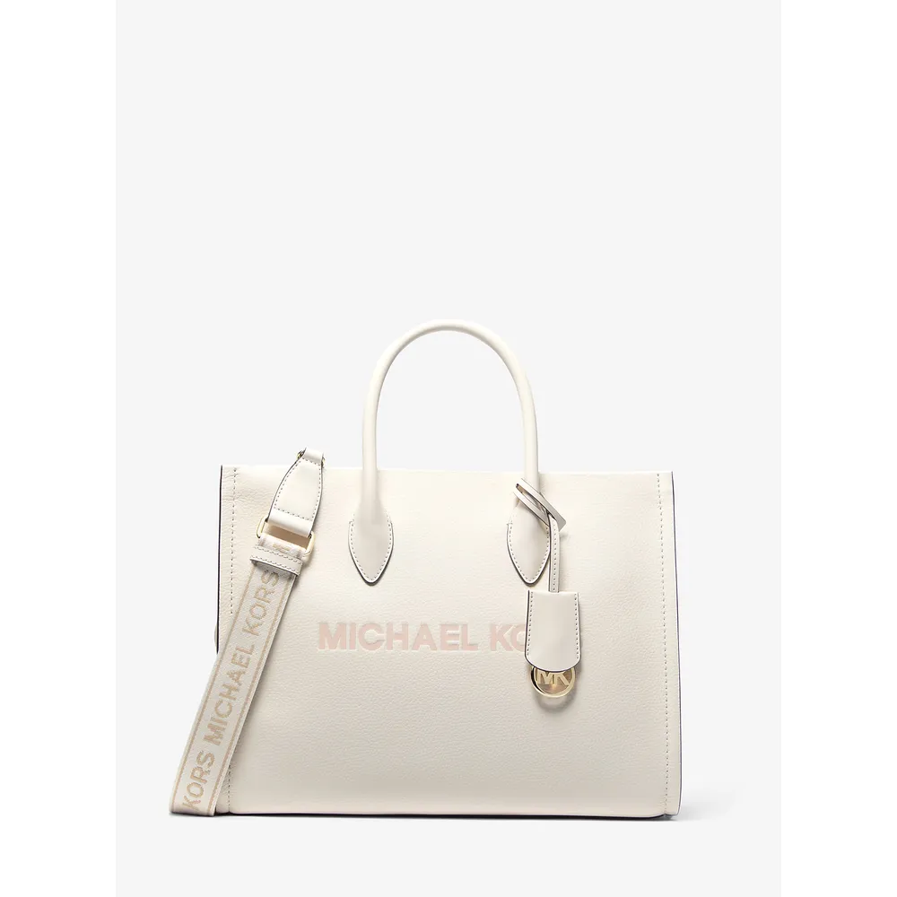 Michael Kors Bolso tote mediano Mirella de piel granulada | Lt Cream