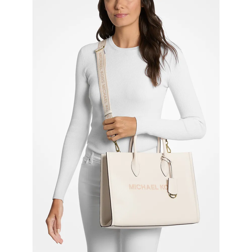 Michael Kors Bolso tote mediano Mirella de piel granulada | Lt Cream