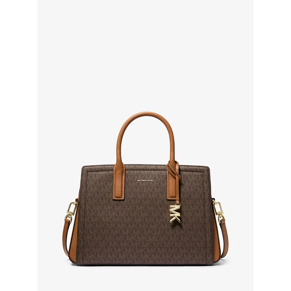 Michael Kors Bolso satchel mediano con logotipo de la firma Laila | Brn/Bellota