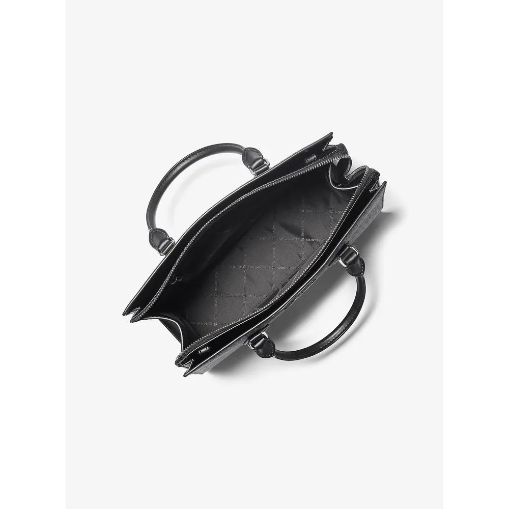 Michael Kors Bolso satchel mediano Sheila con logo de la firma ombré | Negro