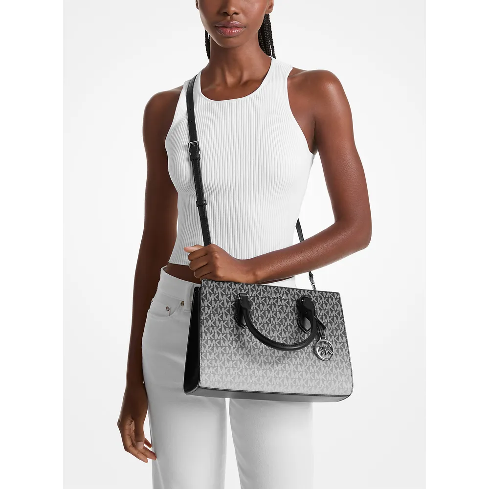Michael Kors Bolso satchel mediano Sheila con logo de la firma ombré | Negro