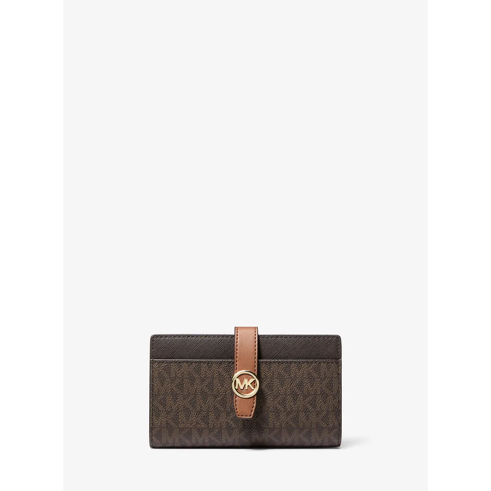 Michael Kors Cartera mediana con el logotipo de la firma Greenwich | Marrón