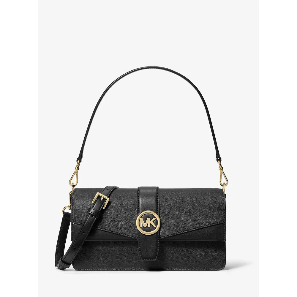 mk785342520_0_webp.webp Michael Kors Bolso de hombro mediano Greenwich de piel saffiano | Negro