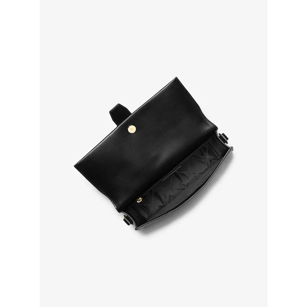 Michael Kors Bolso de hombro mediano Greenwich de piel saffiano | Negro