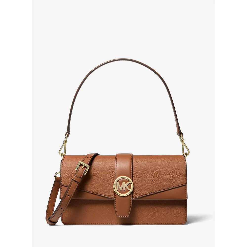 mk785342521_0_webp.webp Michael Kors Bolso de hombro mediano Greenwich de piel saffiano | Luggage