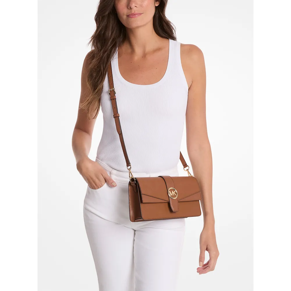 Michael Kors Bolso de hombro mediano Greenwich de piel saffiano | Luggage