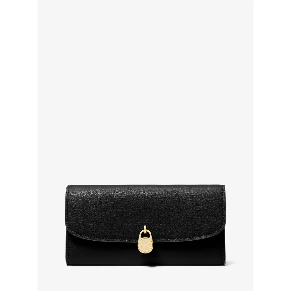 Michael Kors Cartera continental grande de cuero Hamilton | Negro