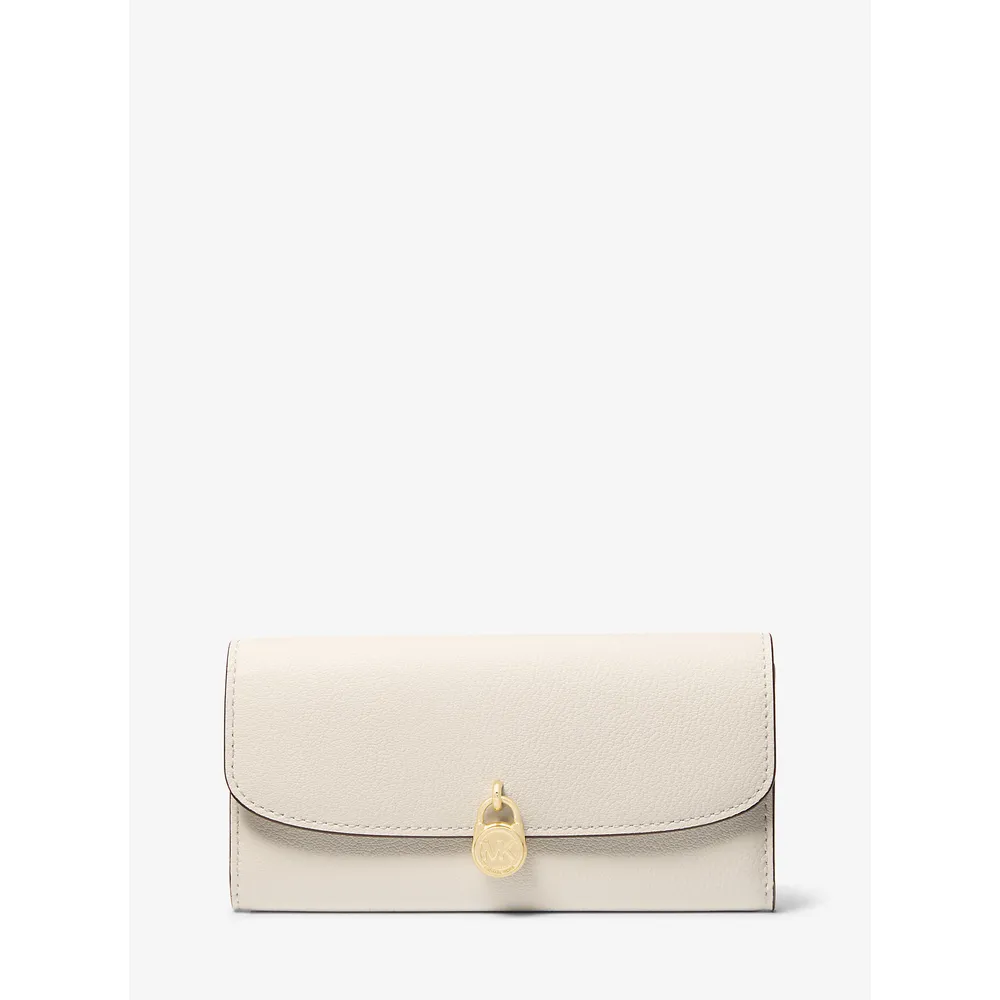 Michael Kors Cartera continental grande de cuero Hamilton | Lt Cream