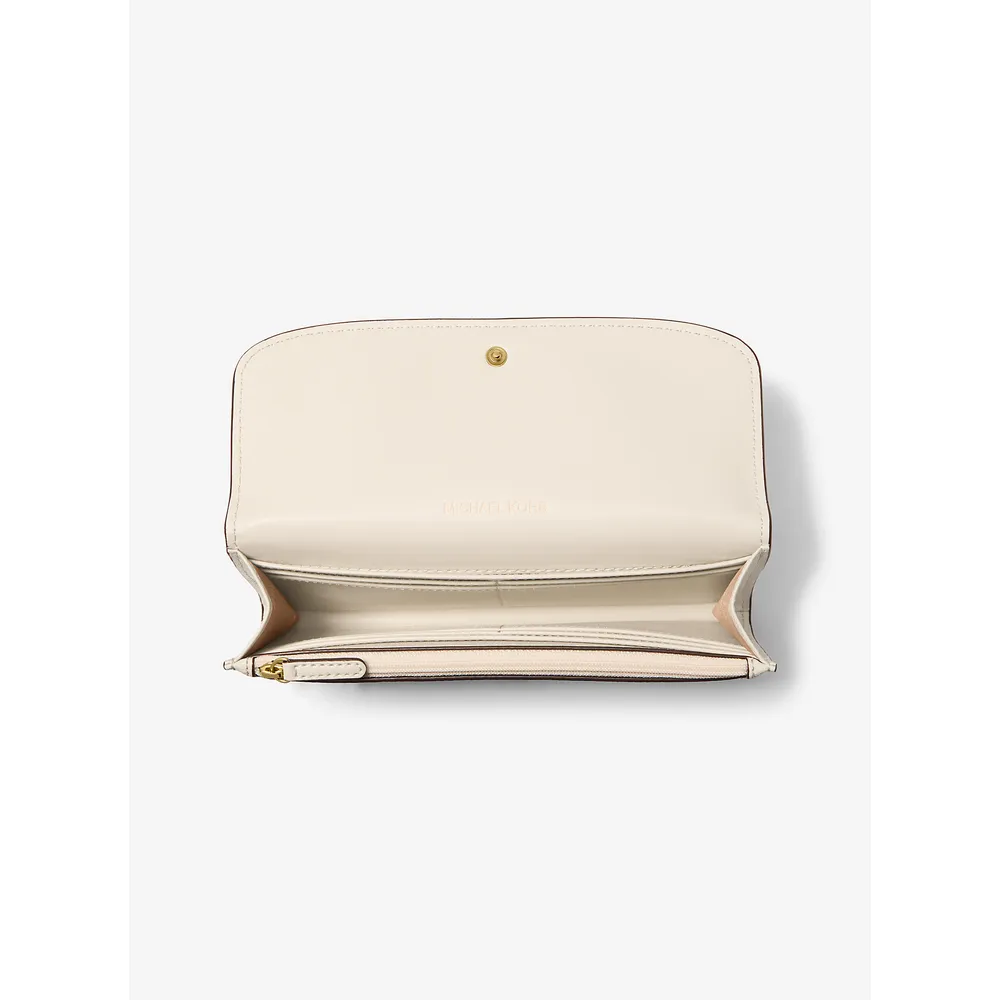 Michael Kors Cartera continental grande de cuero Hamilton | Lt Cream