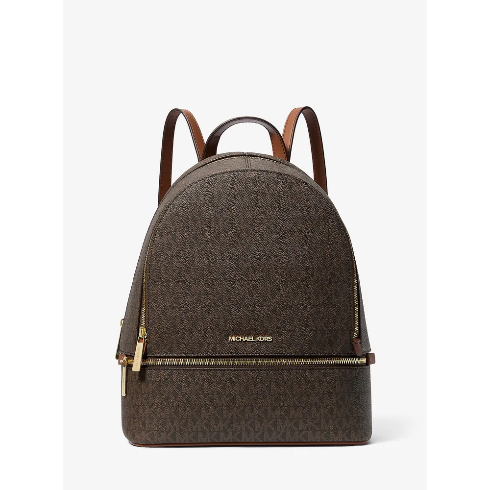 Michael Kors Mochila mediana con logotipo de la firma Rhea | Marrón