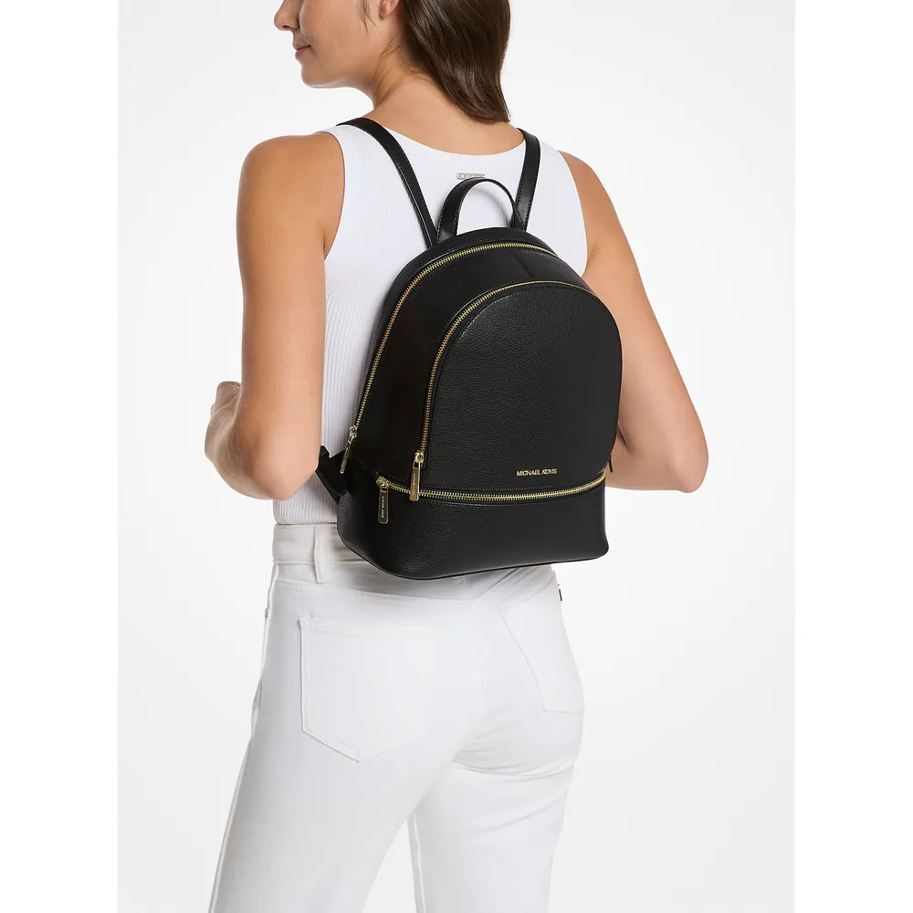Michael Kors Mochila mediana Rhea de piel granulada | Negro