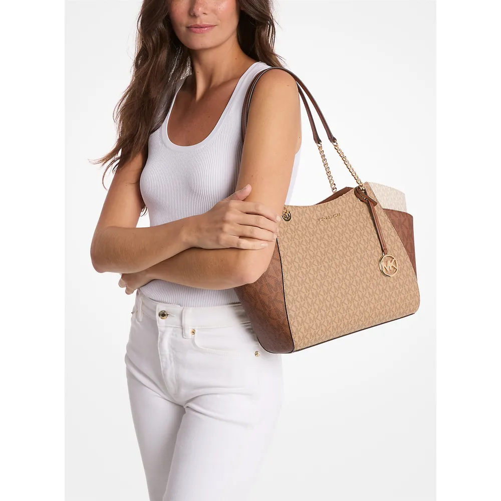 Michael Kors Bolso tote grande de la firma Jet Set | Camel Mlt