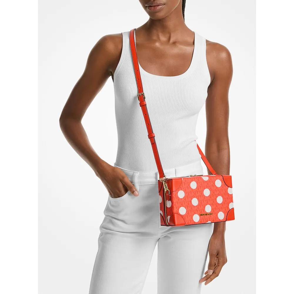 Michael Kors Bolso bandolera Jeanie Small Polka Dot Signature Logo | Red Clay