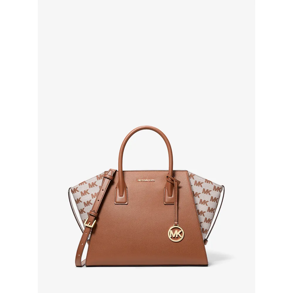 Michael Kors Bolso satchel grande Avril de piel y jacquard | Luggage