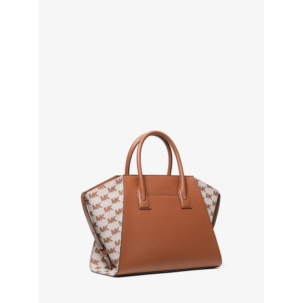 Michael Kors Bolso satchel grande Avril de piel y jacquard | Luggage