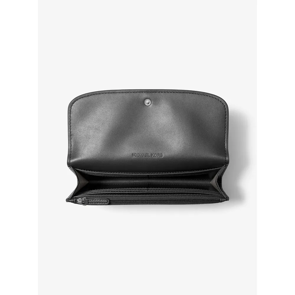 Michael Kors Cartera continental de cuero Hamilton | Negro