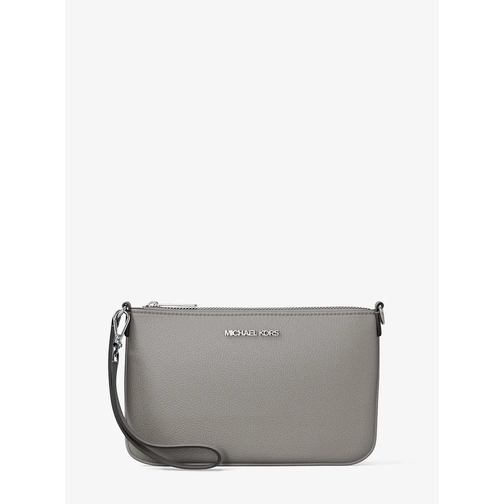 mk785343206_0_webp.webp Michael Kors Bolso de mano convertible Jet Set de piel granulada | Gris perla