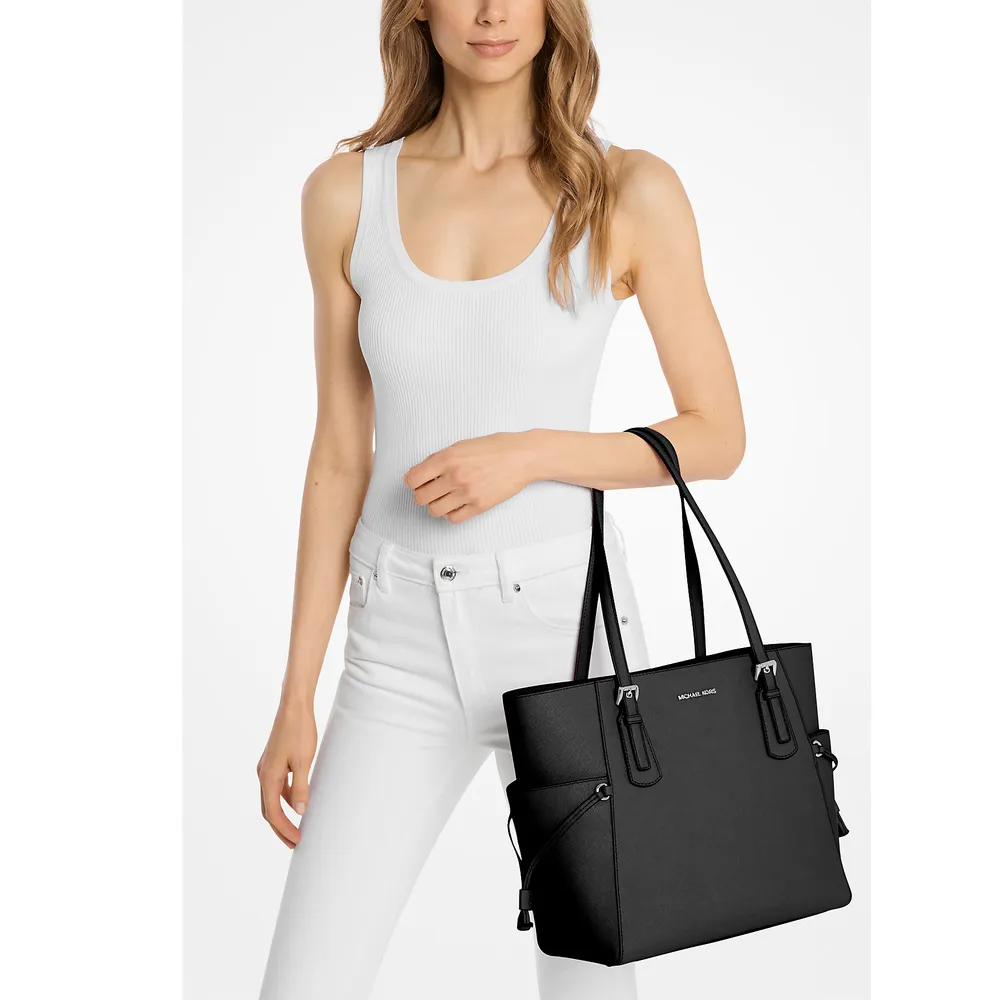 Michael Kors Bolso tote Voyager de piel saffiano | Negro