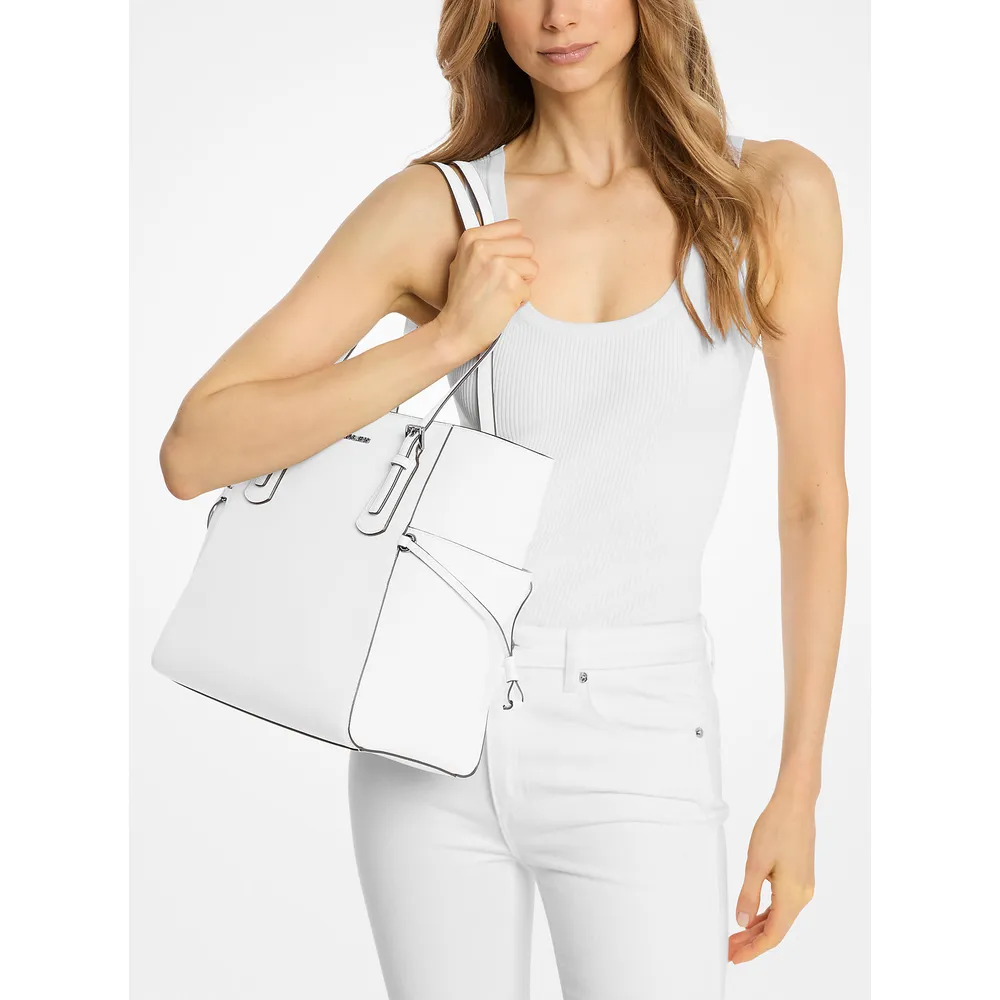 Michael Kors Bolso tote Voyager de piel saffiano | Optic White