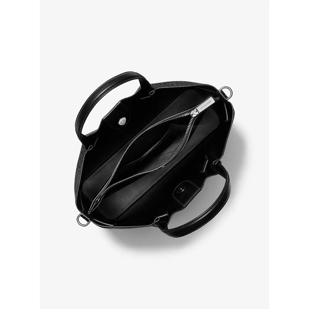 mk785343318_1_webp.webp Michael Kors Bolso satchel Bolso con logotipo de la firma Carson | Negro
