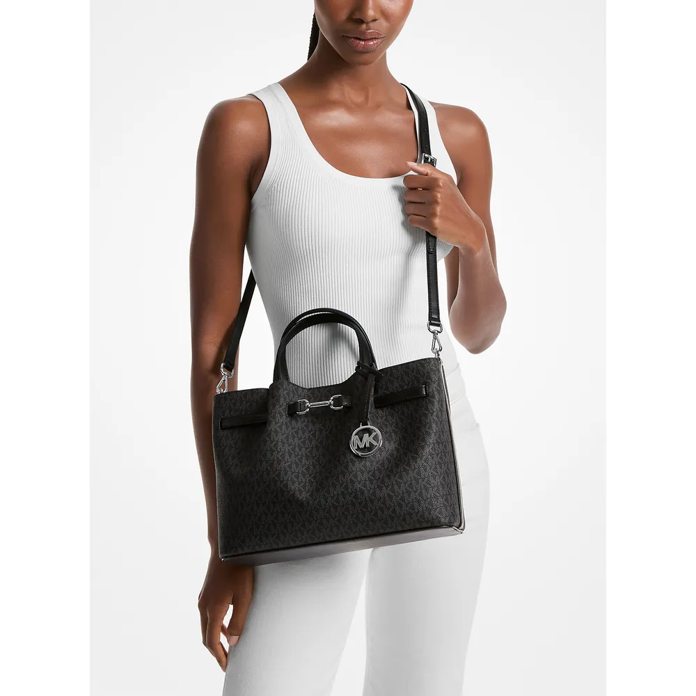 mk785343318_2_webp.webp Michael Kors Bolso satchel Bolso con logotipo de la firma Carson | Negro