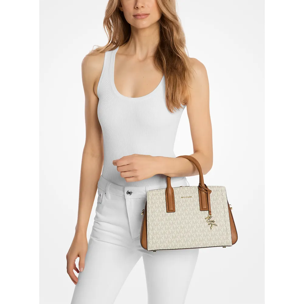 Michael Kors Bolso Laila con el logotipo de la firma | Vainilla/Bellota
