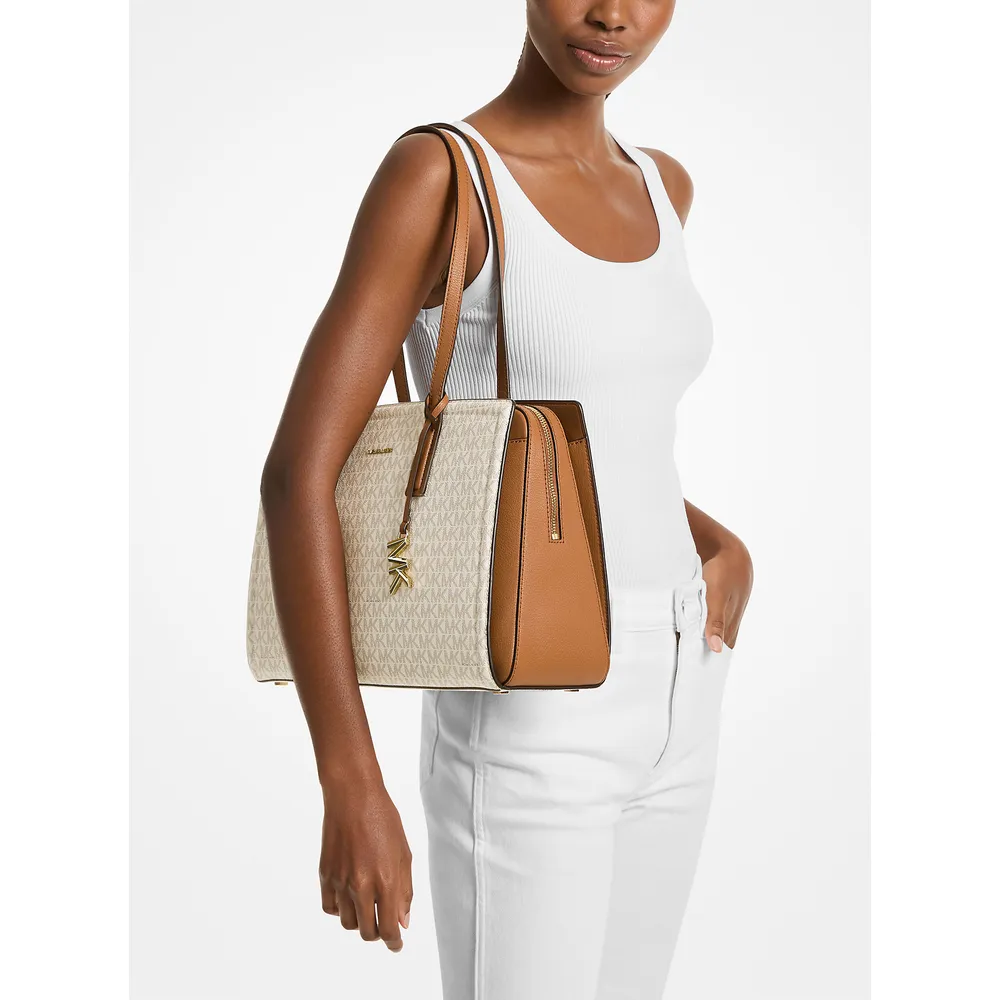 mk785345834_2_webp.webp Michael Kors Bolso tote Bolso Laila con logotipo de la firma | Vainilla/Bellota